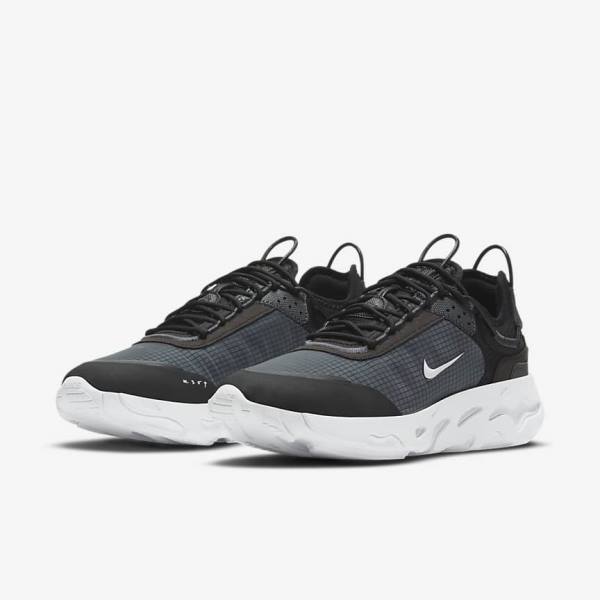 Zapatillas Nike React Live Hombre Negras Gris Oscuro Blancas | NK839KYH