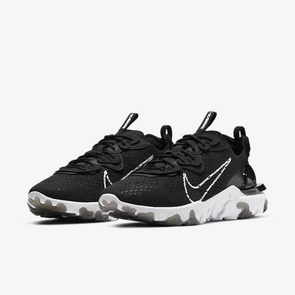 Zapatillas Nike React Vision Hombre Negras Blancas | NK690ECX