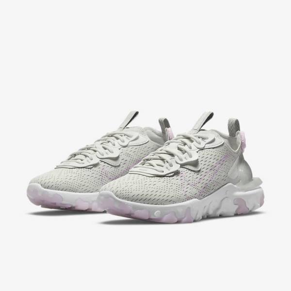 Zapatillas Nike React Vision Mujer Beige Claro Blancas Rosas | NK280IAF