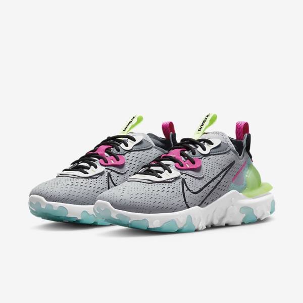 Zapatillas Nike React Vision Mujer Gris Rosas Negras | NK641PTN