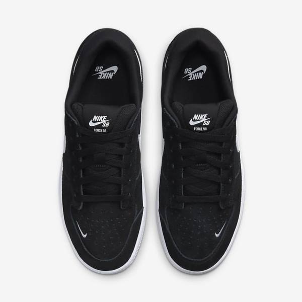 Zapatillas Nike SB Force 58 Hombre Negras Blancas | NK638XUO