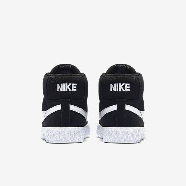 Zapatillas Nike SB Zoom Blazer Mid Hombre Negras Blancas | NK832VPA