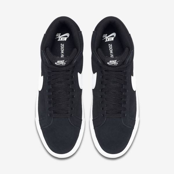 Zapatillas Nike SB Zoom Blazer Mid Mujer Negras Blancas | NK803IPO