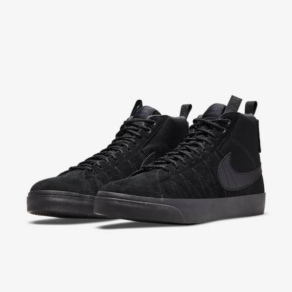 Zapatillas Nike SB Zoom Blazer Mid Premium Mujer Negras Gris Oscuro | NK064GWS