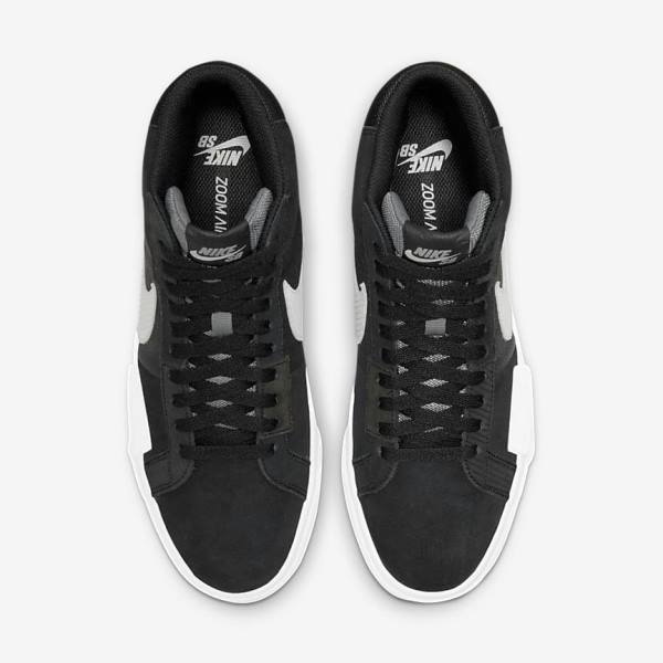 Zapatillas Nike SB Zoom Blazer Mid Premium Mujer Negras Gris Blancas | NK361STJ