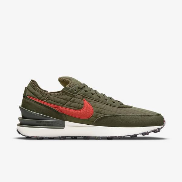 Zapatillas Nike Waffle One Premium Hombre Verde Oliva Negras Naranjas | NK187QCH