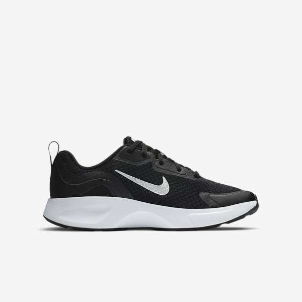 Zapatillas Nike WearAllDay Older Niños Negras Blancas | NK479SCO