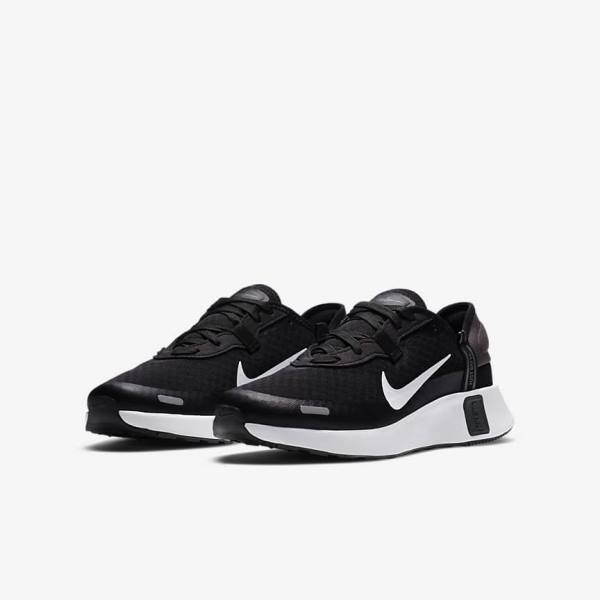 Zapatillas Para Caminar Nike Reposto Older Niños Negras Gris Oscuro Blancas | NK624DJC