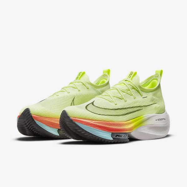 Zapatillas Running Nike Air Zoom Alphafly NEXT% Flyknit Carretera Carreras Hombre Mango Claro Metal Rojas Marrones Negras | NK514PNW