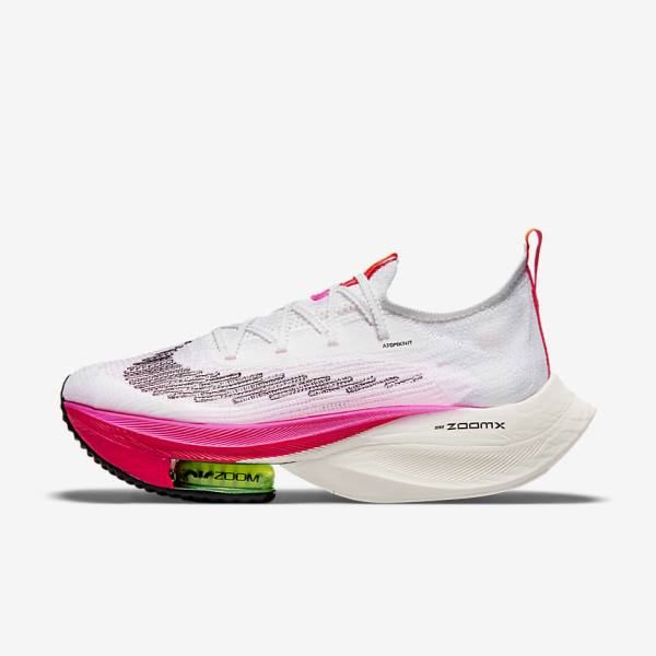 Zapatillas Running Nike Air Zoom Alphafly NEXT% Flyknit Carretera Carreras Mujer Blancas Negras Negras | NK987TGR