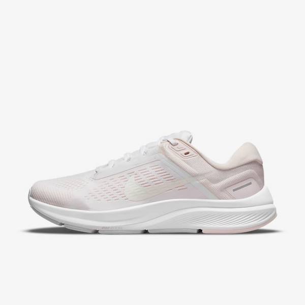 Zapatillas Running Nike Air Zoom Structure 24 Carretera Mujer Blancas Rosas Claro Gris Verde | NK108NRT