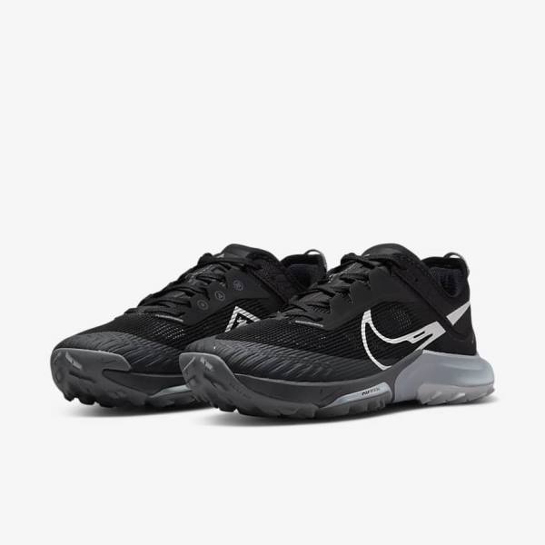 Zapatillas Running Nike Air Zoom Terra Kiger 8 Trail Hombre Negras Gris Oscuro Plateadas | NK837JTO