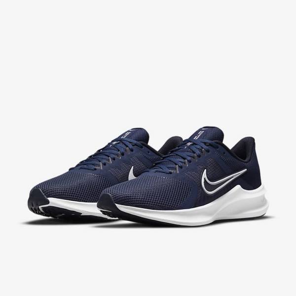 Zapatillas Running Nike Downshifter 11 Carretera Hombre Azul Marino Obsidian Oscuro Blancas | NK024TYQ