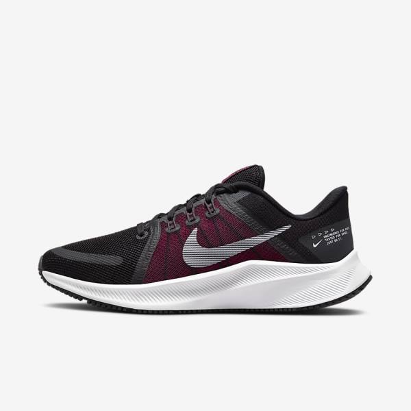 Zapatillas Running Nike Quest 4 Carretera Mujer Negras Gris Oscuro Blancas | NK823BEP