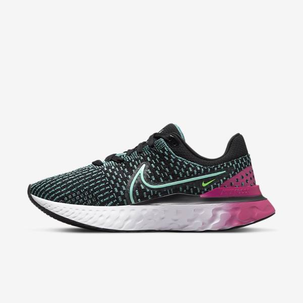 Zapatillas Running Nike React Infinity Run Flyknit 3 Carretera Mujer Negras Rosas Turquesa Turquesa | NK358OMV