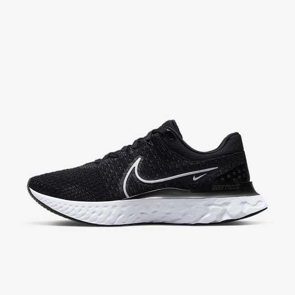 Zapatillas Running Nike React Infinity Run Flyknit 3 Carretera Hombre Negras Blancas | NK693LCY