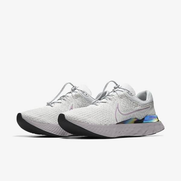 Zapatillas Running Nike React Infinity Run 3 By You Custom Carretera Hombre Gris Plateadas Gris | NK716SQT