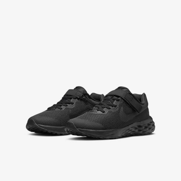 Zapatillas Running Nike Revolution 6 FlyEase Older Easy On-Off Carretera Niños Negras Gris Oscuro | NK431OQS