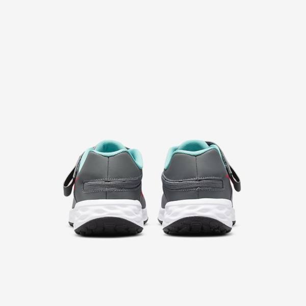 Zapatillas Running Nike Revolution 6 FlyEase Older Easy On-Off Carretera Niños Gris Turquesa Rojas | NK574JTD