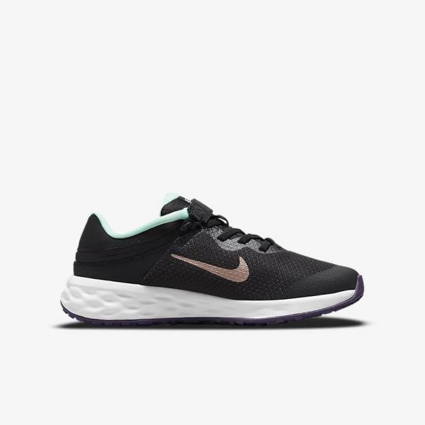 Zapatillas Running Nike Revolution 6 FlyEase Older Easy On-Off Carretera Niños Negras Verde Menta Moradas Metal Rojas Marrones | NK654RZA