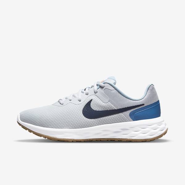 Zapatillas Running Nike Revolution 6 Next Nature Carretera Hombre Plateadas Azules Oscuro Azules | NK248RDH