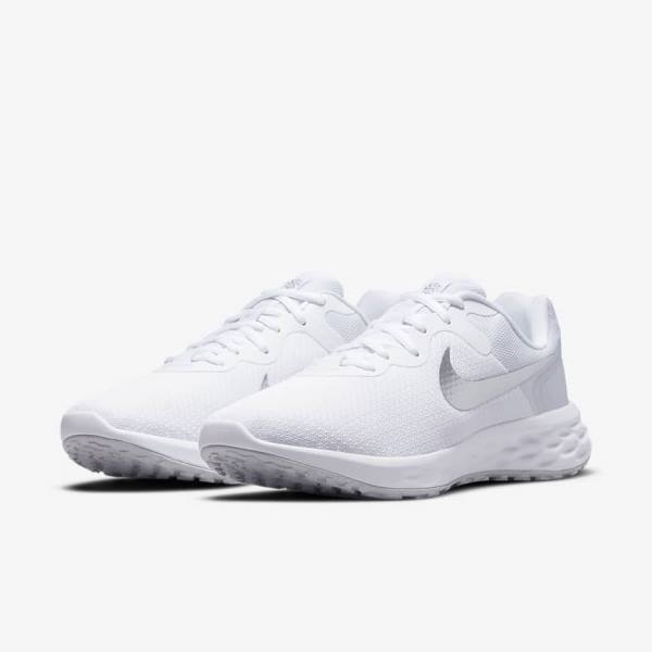 Zapatillas Running Nike Revolution 6 Next Nature Carretera Mujer Blancas Plateadas Metal Plateadas | NK378DTN