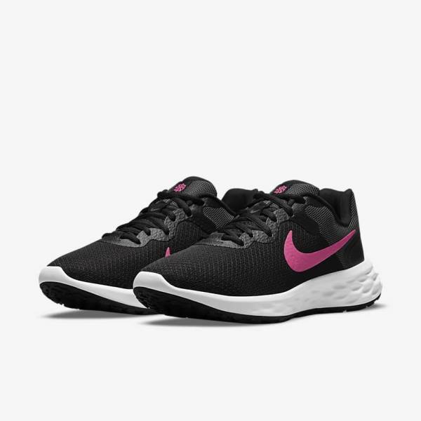 Zapatillas Running Nike Revolution 6 Next Nature Carretera Mujer Negras Gris Rosas | NK408VWO