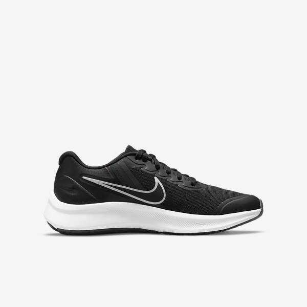 Zapatillas Running Nike Star Runner 3 Older Carretera Niños Negras Gris Oscuro | NK379XHN