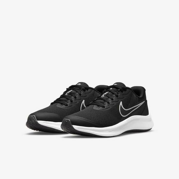 Zapatillas Running Nike Star Runner 3 Older Carretera Niños Negras Gris Oscuro | NK379XHN