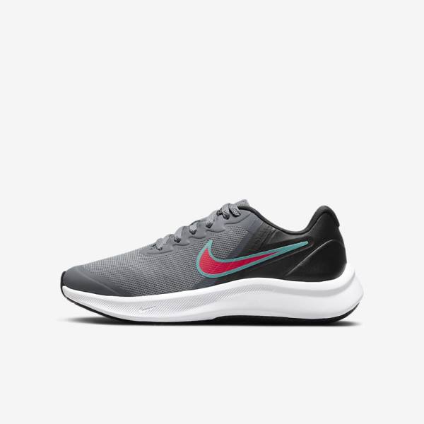 Zapatillas Running Nike Star Runner 3 Older Carretera Niños Gris Negras Rojas | NK762DQH