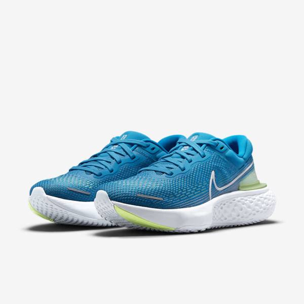 Zapatillas Running Nike ZoomX Invincible Run Flyknit Carretera Hombre Azules Verde Claro Gris Blancas | NK132SHV