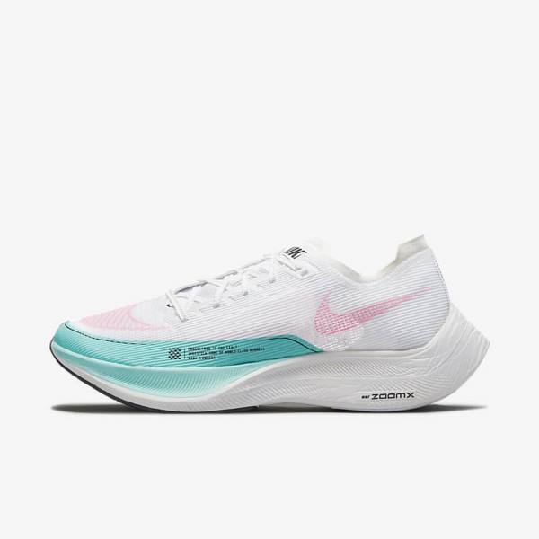 Zapatillas Running Nike ZoomX Vaporfly Next% 2 Carretera Carreras Hombre Verde Azules Blancas Negras | NK647JRK