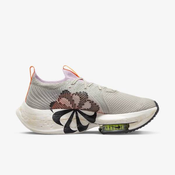 Zapatillas Running Nike Zoom Alphafly Next Nature Carretera Carreras Mujer Azules Gris Rosas Claro Creme Claro Negras | NK831VHU