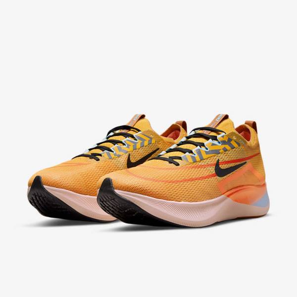 Zapatillas Running Nike Zoom Fly 4 Carretera Hombre Negras Azules Blancas | NK058WYA