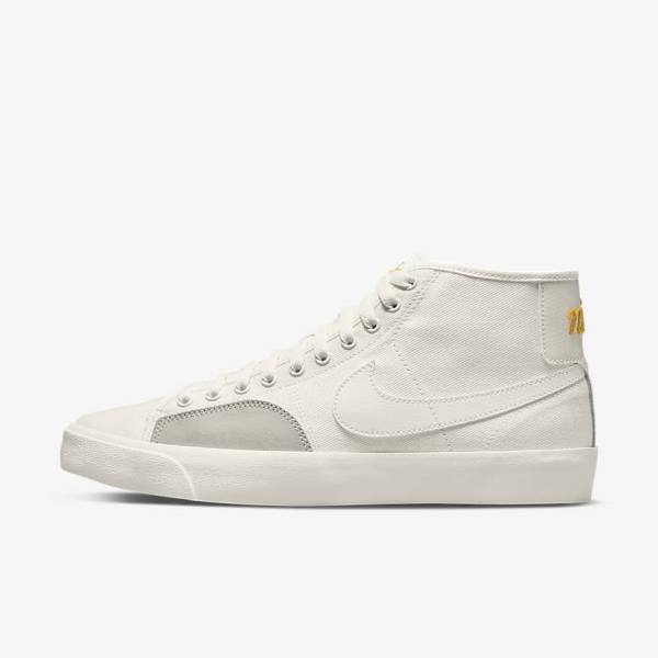 Zapatillas Skate Nike SB BLZR Court Mid Premium Hombre Blancas | NK468FJT