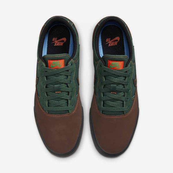 Zapatillas Skate Nike SB Chron 2 Hombre Chocolate Claro Verde Naranjas Negras | NK892PYA