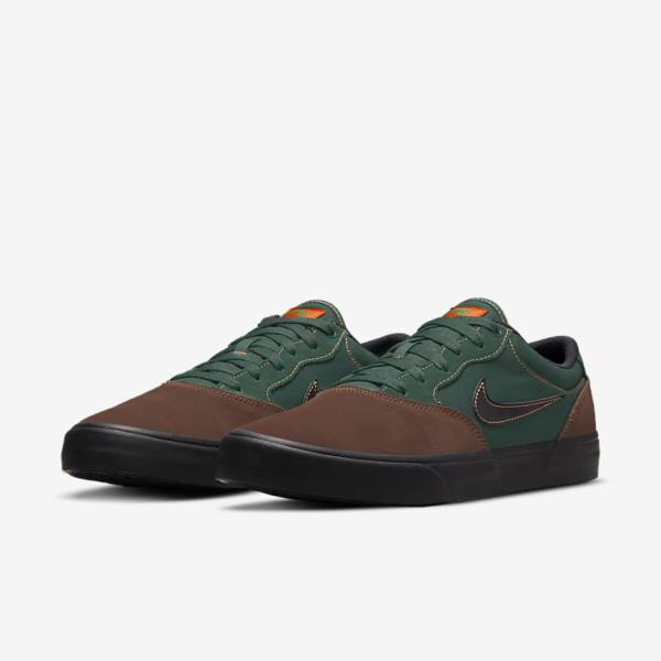 Zapatillas Skate Nike SB Chron 2 Hombre Chocolate Claro Verde Naranjas Negras | NK892PYA