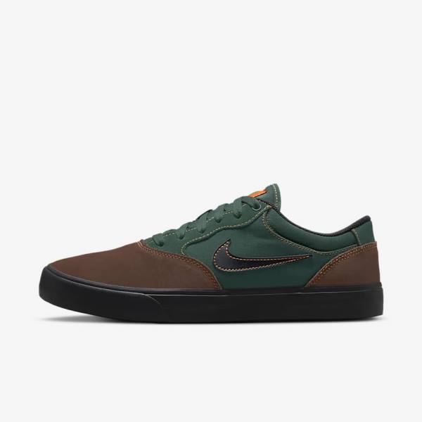 Zapatillas Skate Nike SB Chron 2 Hombre Chocolate Claro Verde Naranjas Negras | NK892PYA