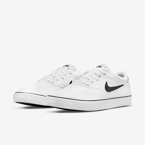 Zapatillas Skate Nike SB Chron 2 Lona Hombre Blancas Negras | NK420LGU