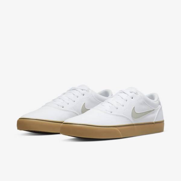 Zapatillas Skate Nike SB Chron 2 Lona Hombre Blancas Marrones Claro Beige Claro | NK487JCT