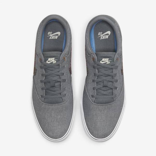 Zapatillas Skate Nike SB Chron 2 Lona Premium Hombre Gris Blancas | NK127WMF