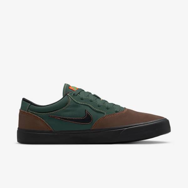 Zapatillas Skate Nike SB Chron 2 Mujer Chocolate Claro Verde Naranjas Negras | NK876LRV