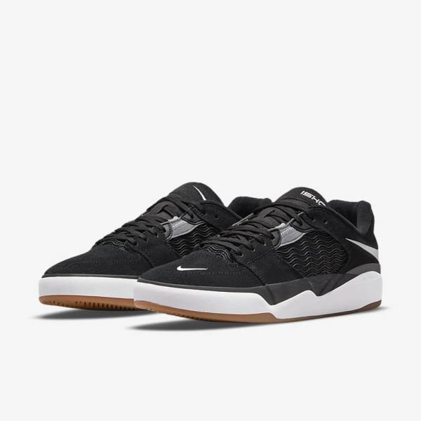 Zapatillas Skate Nike SB Ishod Wair Hombre Negras Gris Oscuro Blancas | NK742FRD