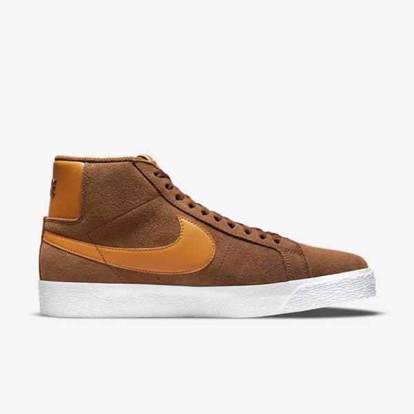 Zapatillas Skate Nike SB Zoom Blazer Mid Mujer Blancas Amarillo | NK063NCP