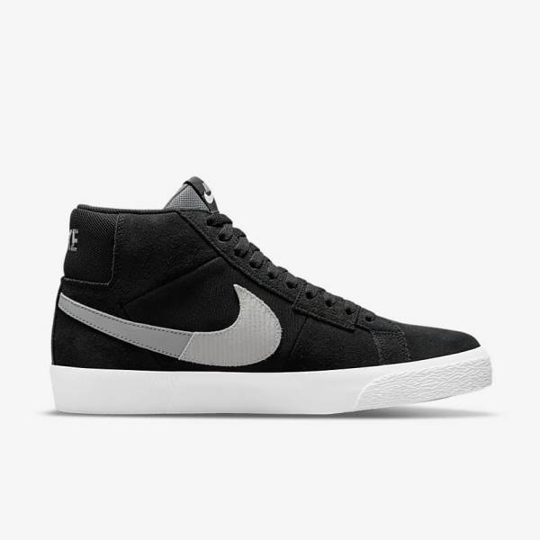 Zapatillas Skate Nike SB Zoom Blazer Mid Premium Hombre Negras Gris Blancas | NK436RBN