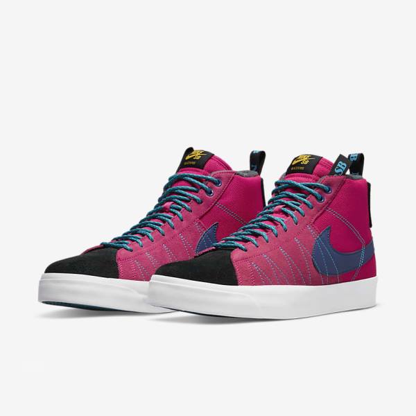 Zapatillas Skate Nike SB Zoom Blazer Mid Premium Mujer Rosas Azules Azul Real Azules | NK562SVD