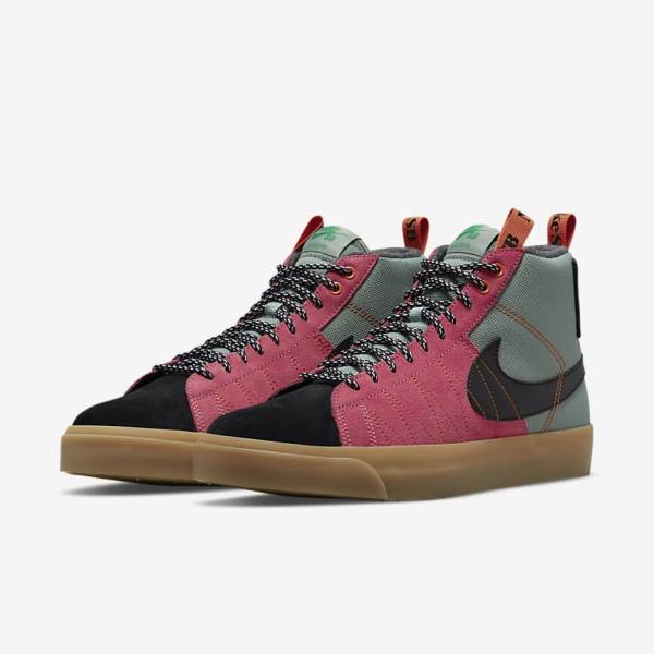 Zapatillas Skate Nike SB Zoom Blazer Mid Premium Hombre Blancas Marrones Negras | NK957CIU