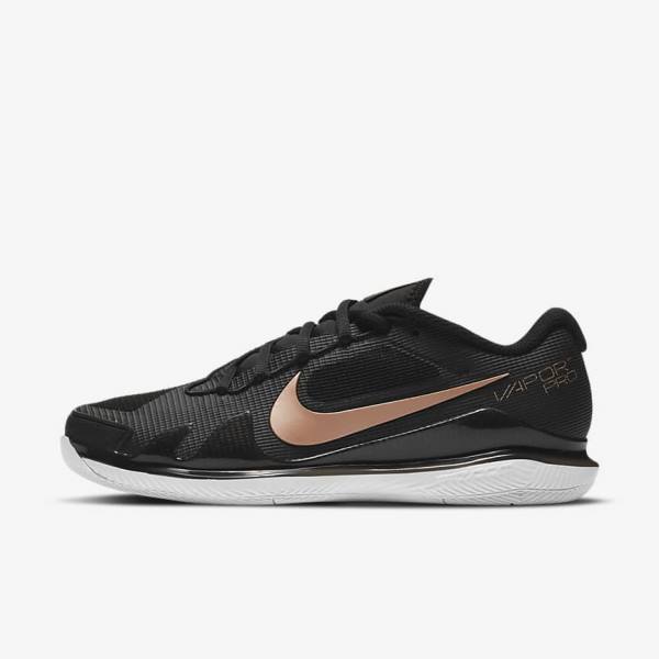 Zapatillas Tenis Nike NikeCourt Air Zoom Vapor Pro Hard-Court Mujer Negras Blancas Metal Rojas Marrones | NK138SOP