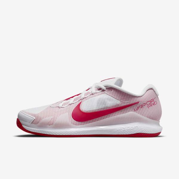 Zapatillas Tenis Nike NikeCourt Air Zoom Vapor Pro Clay Court Hombre Blancas Rojas | NK207JXL