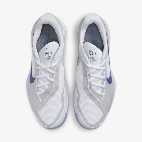 Zapatillas Tenis Nike NikeCourt Air Zoom Vapor Pro Hard-Court Hombre Blancas Gris Azul Marino | NK312ZQN